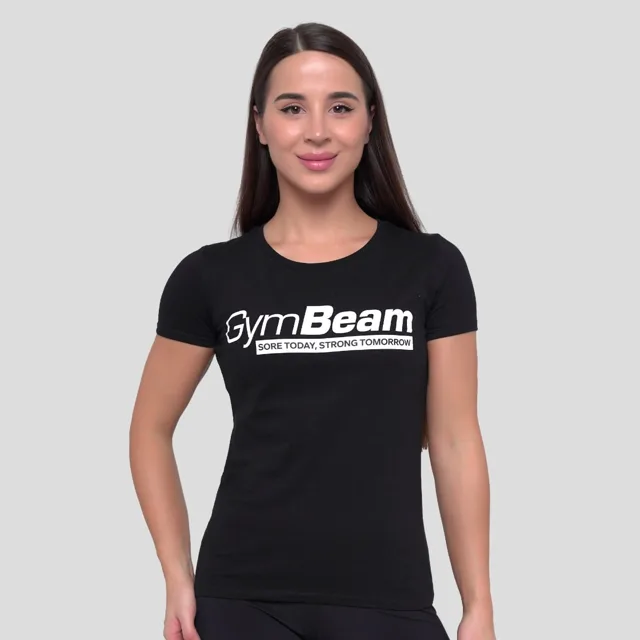 GymBeam Dámské tričko Strong Tomorrow Black