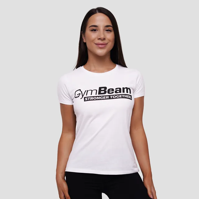 GymBeam Dámské tričko Stronger Together White