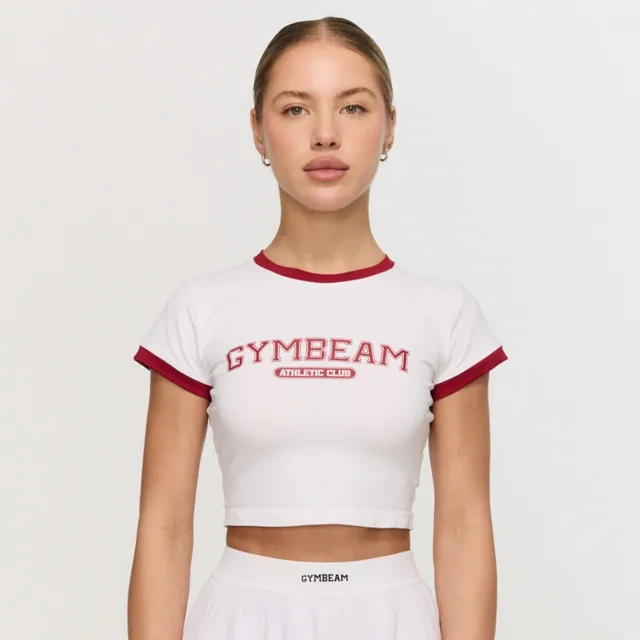GymBeam Dámské tričko Varsity White