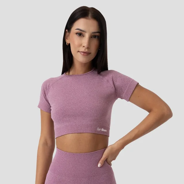 GymBeam Dámské triko FLO Crop-Top Violet