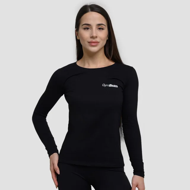 GymBeam Dámské triko s dlouhým rukávem Basic Black