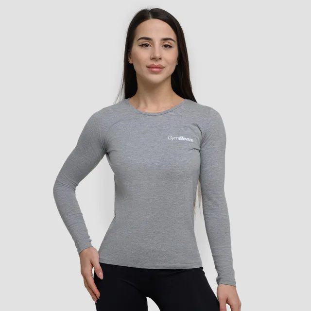 GymBeam Dámské triko s dlouhým rukávem Basic Grey