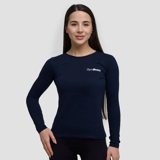 GymBeam Dámské triko s dlouhým rukávem Basic Navy