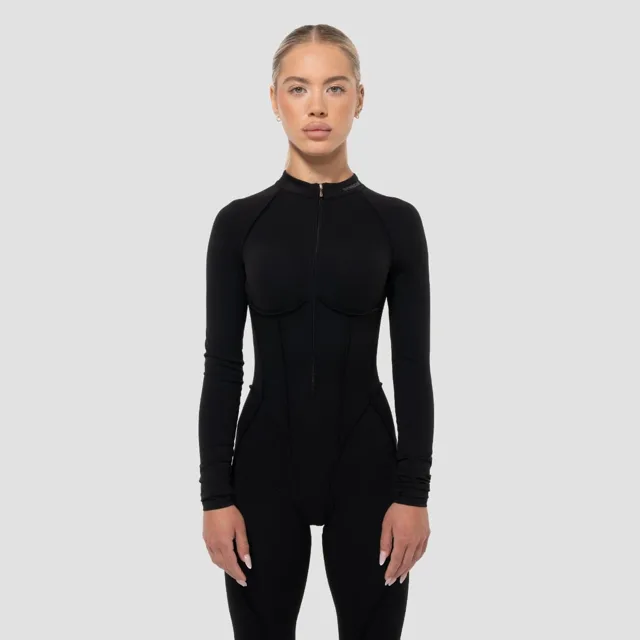 GymBeam Dámský overal Zip-Up Cosmo Black