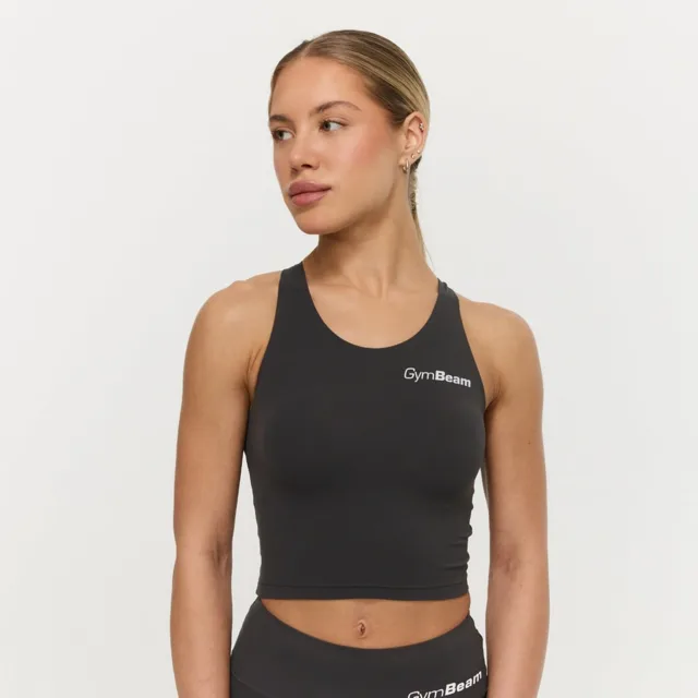 GymBeam Dámský sportovní top BEAT Charcoal