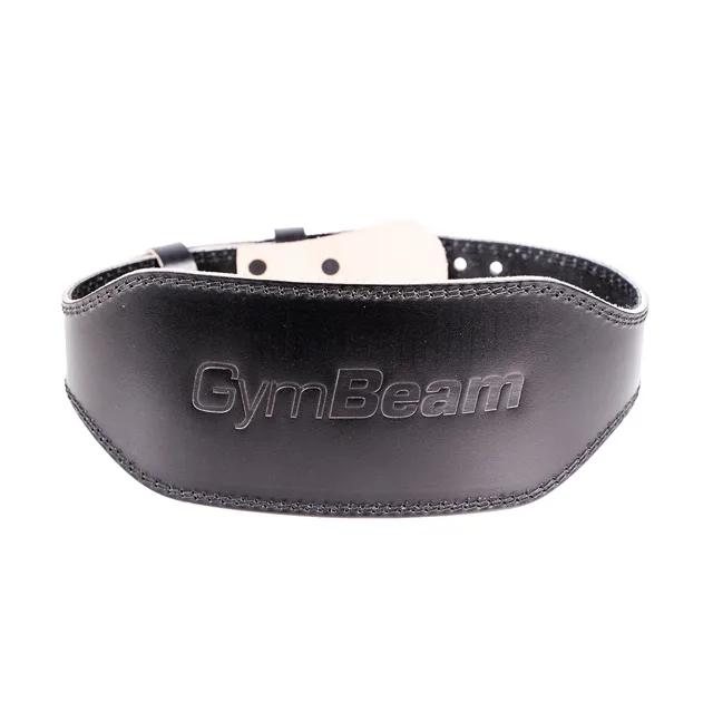 GymBeam Fitness opasek celokožený black
