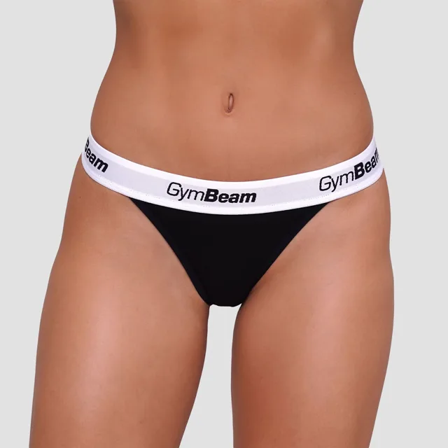 GymBeam Kalhotky Tanga 3Pack Black
