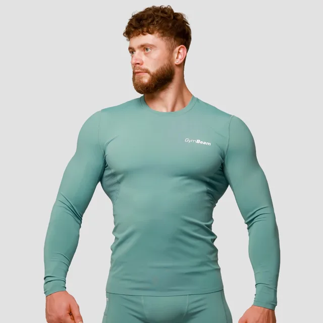 GymBeam Kompresní tričko s dlouhým rukávem Mid Blue