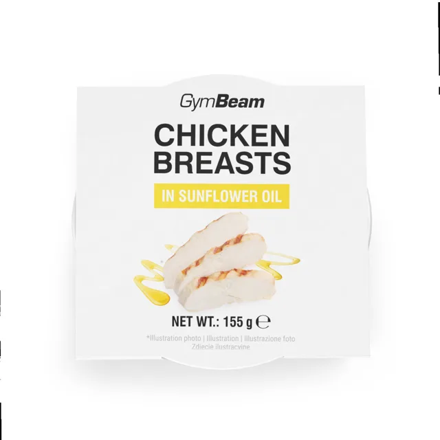 GymBeam Kuřecí prsa ve slunečnicovém oleji