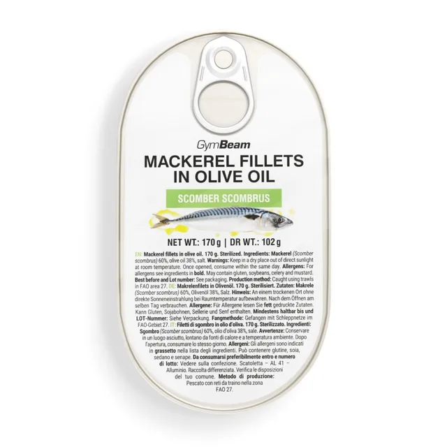 GymBeam Mackerel fillets in olive oil