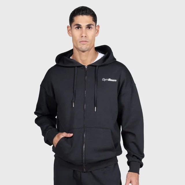 GymBeam Mikina se zipem Black Haze