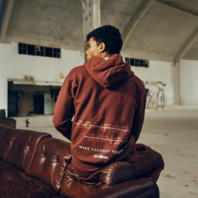 GymBeam Mikina se zipem Zone Cherrywood