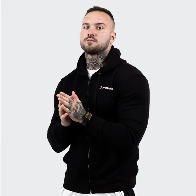 GymBeam Mikina Zipper Hoodie Black