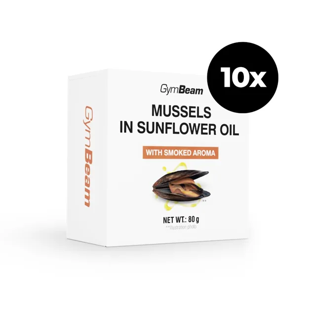 GymBeam Mussels in sunflower oil with smoked aroma