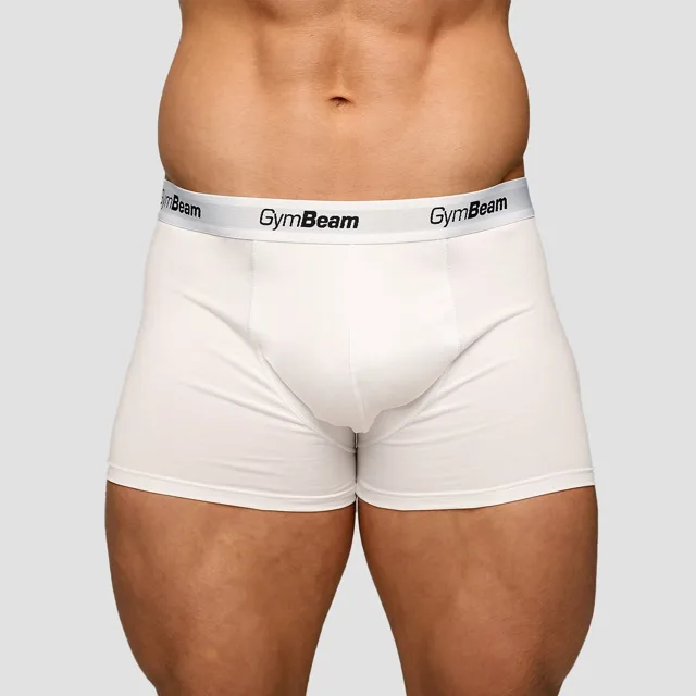 GymBeam Pánské boxerky Essentials 3Pack bílé