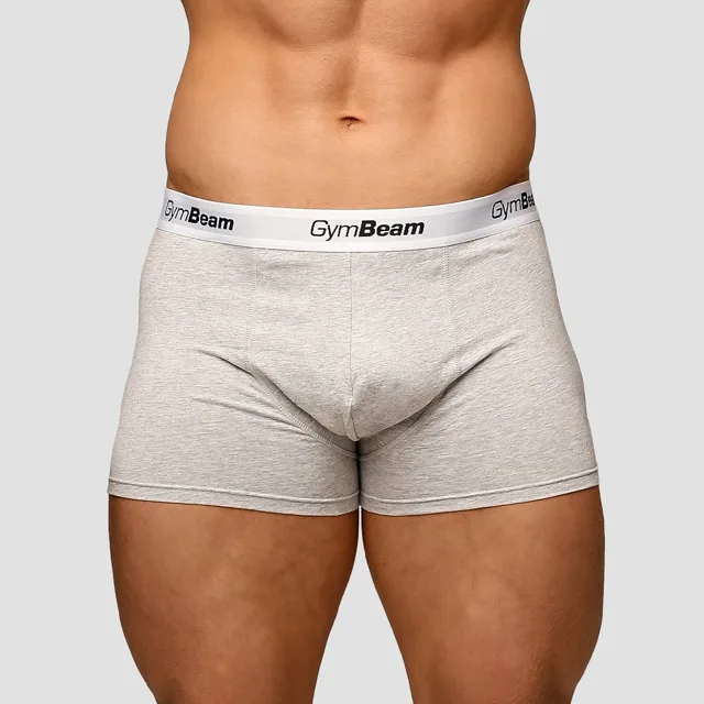 GymBeam Pánské boxerky Essentials 3Pack šedé