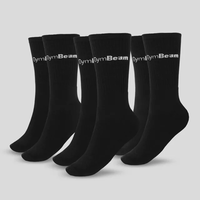 GymBeam Ponožky 3/4 Socks 3Pack Black