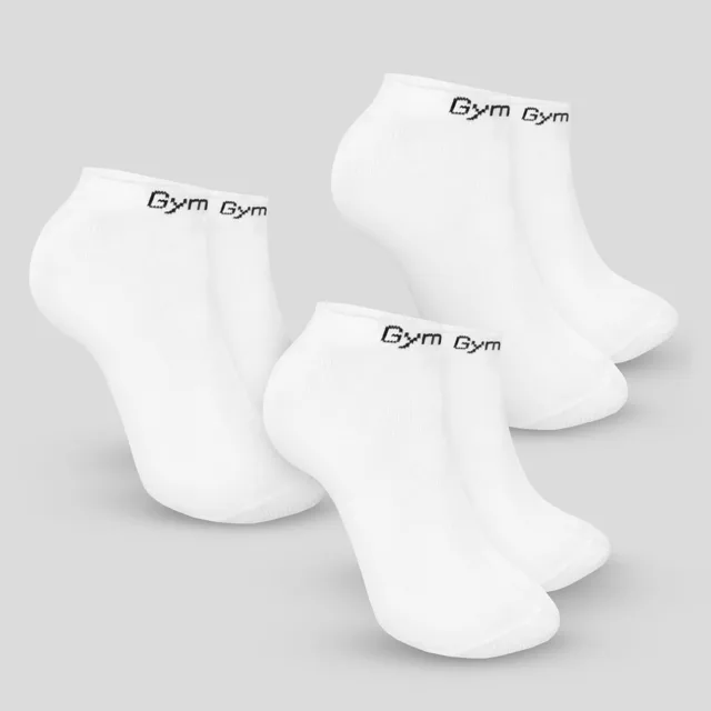 GymBeam Ponožky Ankle Socks 3Pack White