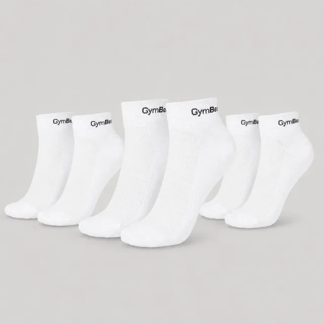 GymBeam Ponožky Quarter 3Pack White