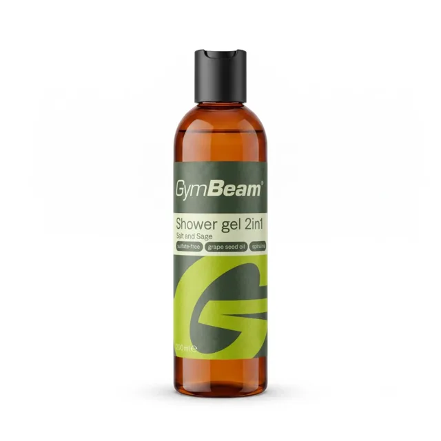 GymBeam Přírodní sprchový gel 2v1 Salt & Sage 200 ml
