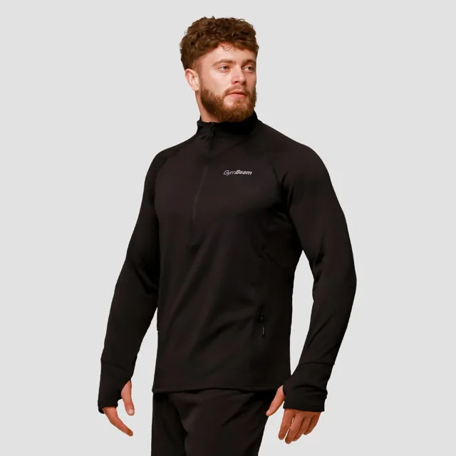 GymBeam Pulse 1/2 Zip Running Sweatshirt Black