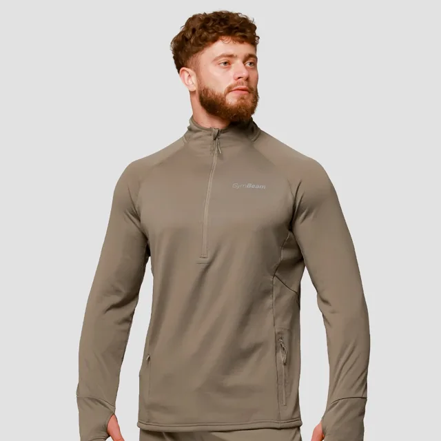 GymBeam Pulse 1/2 Zip Running Sweatshirt Vetiver