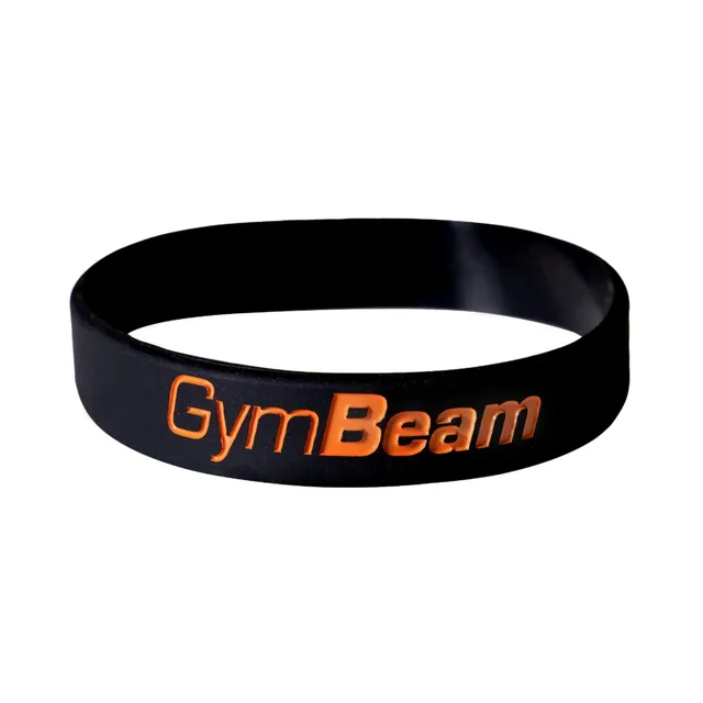 GymBeam Silikonový náramek GB Black Orange