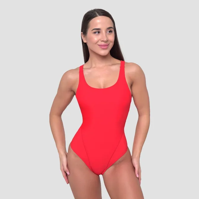 GymBeam Sportovní jednodílné plavky Red