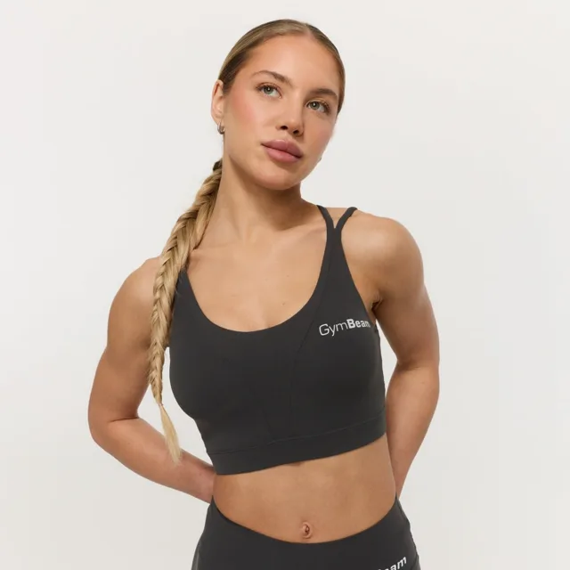 GymBeam Sportovní podprsenka BEAT Charcoal