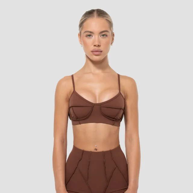 GymBeam Sportovní podprsenka Cosmo Brown