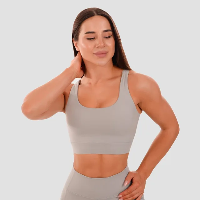 GymBeam Sportovní podprsenka Cut-Out grey
