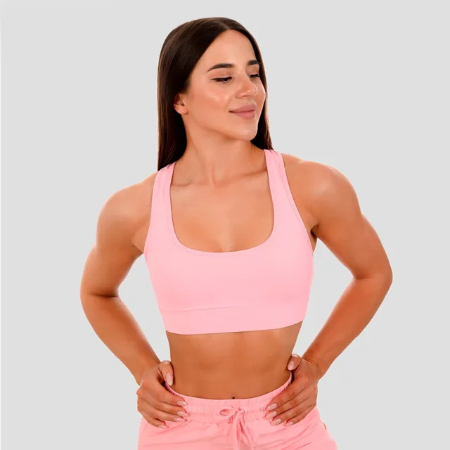 GymBeam Sportovní podprsenka Mesh Panel pink