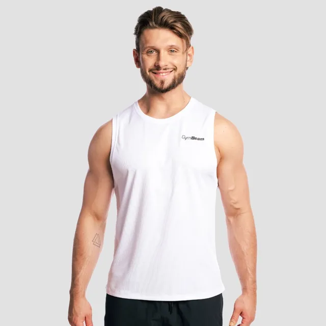 GymBeam Tílko Mesh Base White