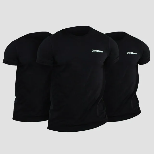 GymBeam Tričko Basic 3Pack Black
