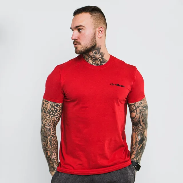 GymBeam Tričko Basic Cherry Red