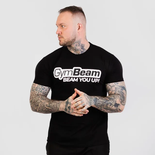 GymBeam Tričko Beam Black