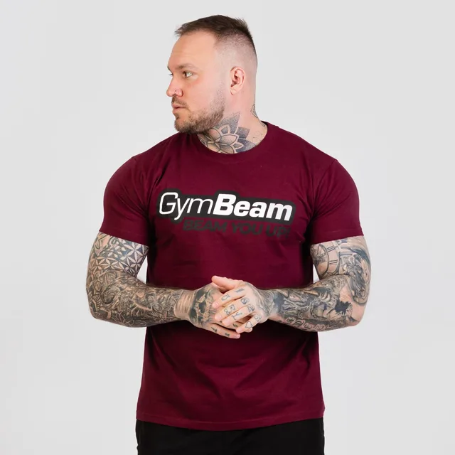 GymBeam Tričko Beam Burgundy