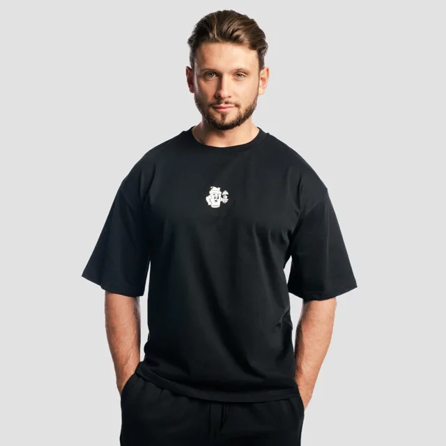 GymBeam Tričko Boxy Shaker Black