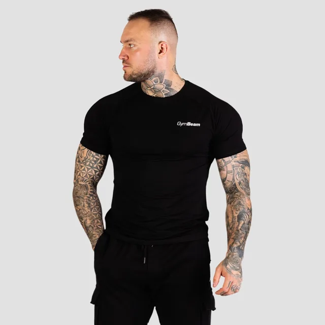 GymBeam Tričko Fitted TRN Black