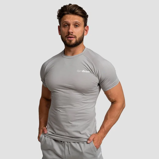 GymBeam Tričko Fitted TRN Grey