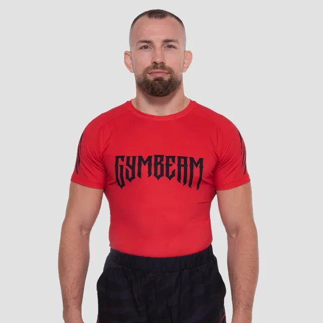 GymBeam Tričko Grind Rashguard Red