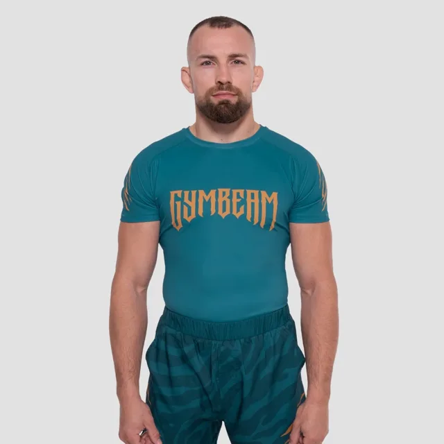 GymBeam Tričko Grind Rashguard Teal