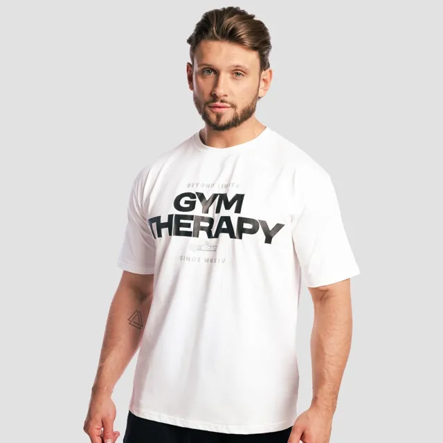 GymBeam Tričko Gym Therapy White