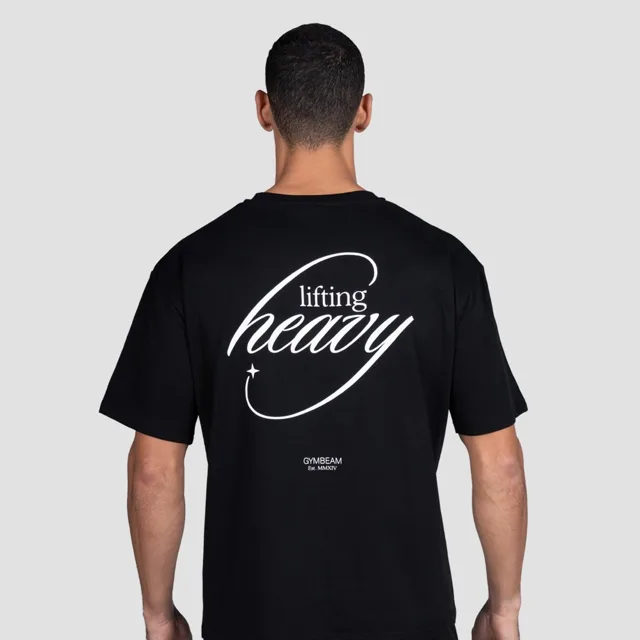GymBeam Tričko Lifting Heavy Black