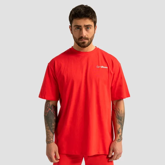 GymBeam Tričko Oversized Limitless Hot Red