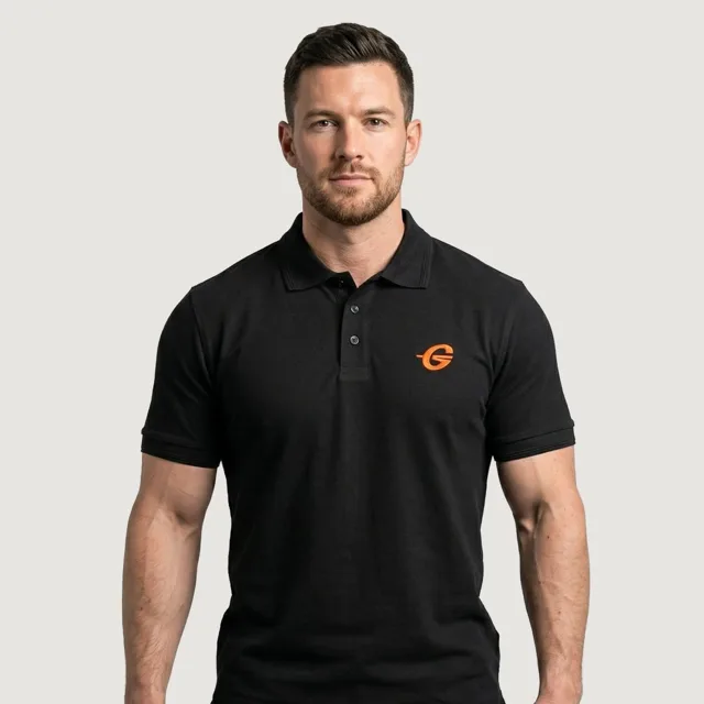 GymBeam Tričko Polo Black