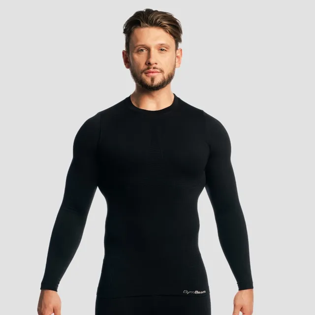 GymBeam Tričko s dlouhým rukávem Fuse Black