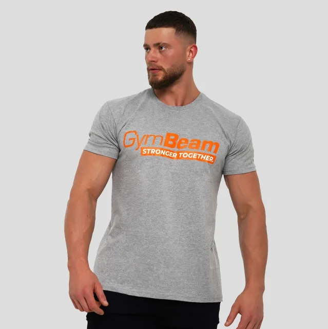 GymBeam Tričko Stronger Together Grey