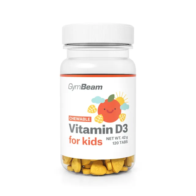 GymBeam Vitamín D3, tablety na cucání pro děti 400 IU