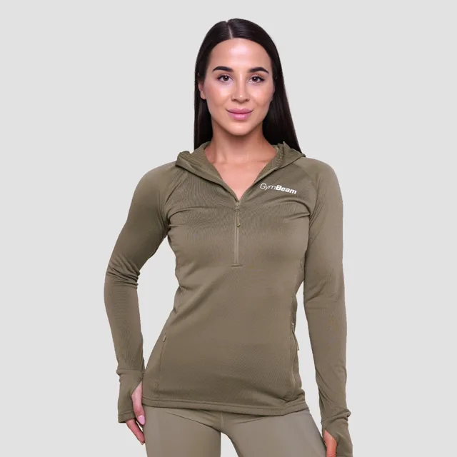 GymBeam Women‘s Pulse 1/2 Zip Running Sweatshirt Vetiver